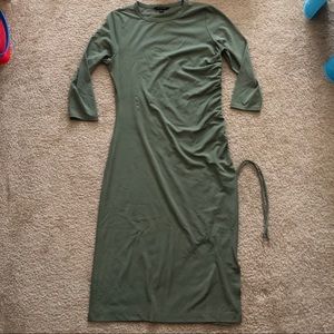 Banana Republic Olive Green Side Tie Dress Size M